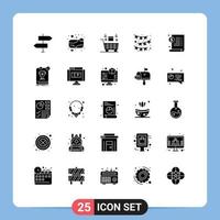 solide Glyphe Pack von 25 Universal- Symbole von Band Flagge sauber feiern Einkaufen editierbar Vektor Design Elemente