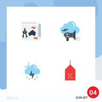 4 kreativ Symbole modern Zeichen und Symbole von Karte Ankündigung Buch Marketing Wetter editierbar Vektor Design Elemente