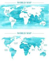 världskarta blå vektor