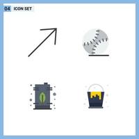 4 Benutzer Schnittstelle eben Symbol Pack von modern Zeichen und Symbole von Pfeil Energie Väter Tag Baseball Panzer editierbar Vektor Design Elemente