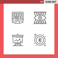 4 Benutzer Schnittstelle Linie Pack von modern Zeichen und Symbole von Browser Anzeige Internet Uhr Tafel editierbar Vektor Design Elemente
