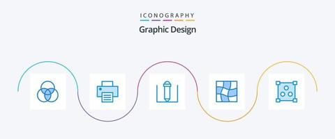 design blå 5 ikon packa Inklusive . förvränga. design vektor