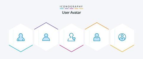 användare 25 blå ikon packa Inklusive . grundläggande. användare vektor