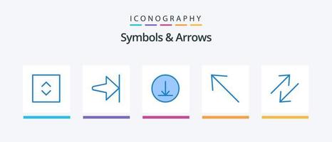 symboler och pilar blå 5 ikon packa Inklusive . pil. förändra. kreativ ikoner design vektor