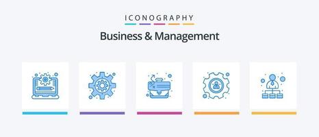 Geschäft und Verwaltung Blau 5 Symbol Pack einschließlich Netzwerk. hierarchisch Struktur. Strategie. hierarchisch Netzwerk. Profil. kreativ Symbole Design vektor