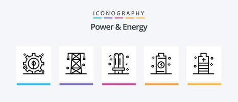 Leistung und Energie Linie 5 Symbol Pack einschließlich Elektrizität. Leistung. Leistung. Stecker. Leistung. kreativ Symbole Design vektor