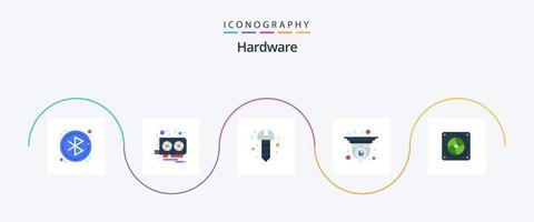 Hardware- eben 5 Symbol Pack einschließlich Fan. Hardware. Hardware. Fan. Sicherheit vektor