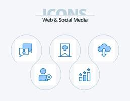 webb och social media blå ikon packa 5 ikon design. . upp. man. pil. media vektor