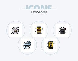 taxi service linje fylld ikon packa 5 ikon design. . uppkopplad cab bokning. mobil. bok cab. rang vektor