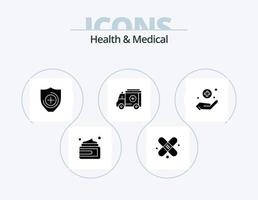hälsa och medicinsk glyf ikon packa 5 ikon design. . tecken. sjukvård. medicinsk. medicin vektor