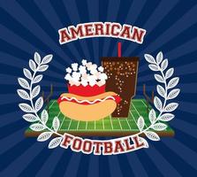 American-Football-Sportplakat mit Fast Food vektor