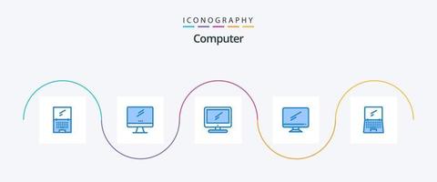 dator blå 5 ikon packa Inklusive . imac. mobil. enhet vektor