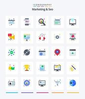 kreativ Marketing und SEO 25 eben Symbol Pack eine solche wie Juwel. Kalender. online. Marketing. Zeitplan vektor