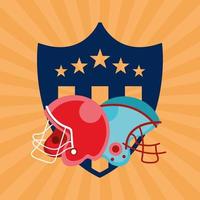 American-Football-Sportplakat mit Helmen vektor