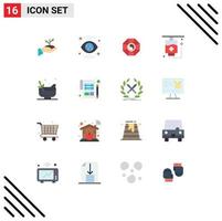 16 kreativ ikoner modern tecken och symboler av sjukhus kinesisk global Kina spegel redigerbar packa av kreativ vektor design element
