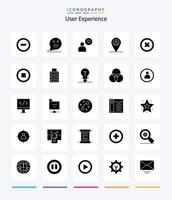 kreativ användare erfarenhet 25 glyf fast svart ikon packa sådan som man. plats. Lycklig.. kärlek vektor