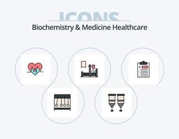 Biochemie und Medizin Gesundheitswesen Linie gefüllt Symbol Pack 5 Symbol Design. medizinisch. Werkzeuge . Luft. Operation. Gesundheit vektor