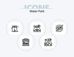 Wasser Park Linie Symbol Pack 5 Symbol Design. . Dusche. Park. Park. Garten vektor