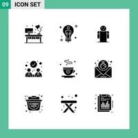 einstellen von 9 modern ui Symbole Symbole Zeichen zum Papa Partnerschaft männlich Zusammenarbeit Person editierbar Vektor Design Elemente