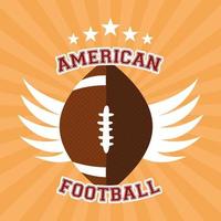 American Football Sport Banner mit Ball und Flügeln vektor