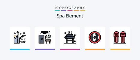 Spa Element Linie gefüllt 5 Symbol Pack einschließlich Entspannung. Bett. Wohlbefinden. Spa. Hand. kreativ Symbole Design vektor