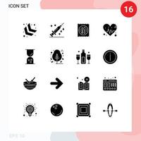 16 kreativ ikoner modern tecken och symboler av tid finansiera hotell företag hjärta redigerbar vektor design element