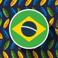 brasilianische Karnevalsfeier mit Flagge vektor