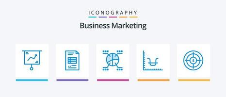 företag marknadsföring blå 5 ikon packa Inklusive Graf. företag. företag. paj. kreativ ikoner design vektor