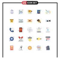 universell ikon symboler grupp av 25 modern platt färger av logotyp bok dagbok adress röst redigerbar vektor design element