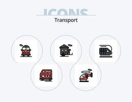 Transport Linie gefüllt Symbol Pack 5 Symbol Design. . Transport. Transport. Roller. Transport vektor