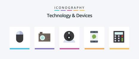 enheter platt 5 ikon packa Inklusive . matematik. mobiltelefon. kalkylator. mobil. kreativ ikoner design vektor