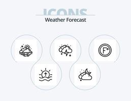 Wetter Linie Symbol Pack 5 Symbol Design. scheinen. Fluss. Wolke. Tag. Sonne vektor