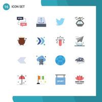 Gruppe von 16 eben Farben Zeichen und Symbole zum Skandinavien Kanada Büro Arktis Twitter editierbar Pack von kreativ Vektor Design Elemente
