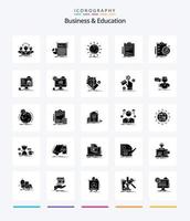 kreativ företag och utbildning 25 glyf fast svart ikon packa sådan som företag. avtal. framsteg. ungar. nätverk vektor