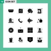 16 thematisch Vektor solide Glyphen und editierbar Symbole von Clever Internet Ich würde Haus Einkaufen editierbar Vektor Design Elemente