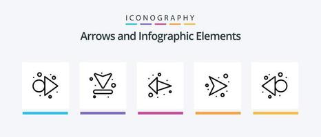 Pfeil Linie 5 Symbol Pack einschließlich . wiederholen. Rechts. nach vorne. herunterladen. kreativ Symbole Design vektor