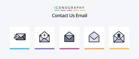 Email Linie gefüllt 5 Symbol Pack einschließlich . Email. offen. Post. kreativ Symbole Design vektor