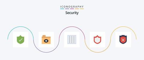 säkerhet platt 5 ikon packa Inklusive . fängelse. varning. säkerhet vektor