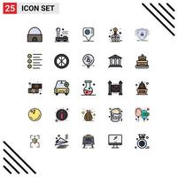 einstellen von 25 modern ui Symbole Symbole Zeichen zum Tor finanziell Ausrüstung Finanzen Flagge editierbar Vektor Design Elemente