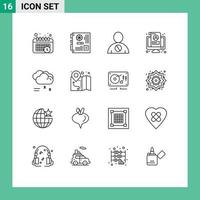 16 kreativ ikoner modern tecken och symboler av profil övervaka avatar lcd mänsklig redigerbar vektor design element