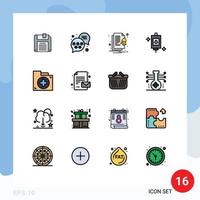 16 kreativ Symbole modern Zeichen und Symbole von zuerst Tasche Benachrichtigung Hilfe Durchblutung editierbar kreativ Vektor Design Elemente