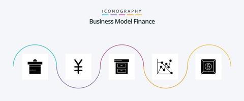 Finanzen Glyphe 5 Symbol Pack einschließlich . Produkt. Geschäft. sperren. Graph vektor