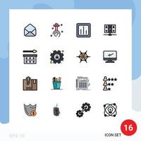 16 kreativ ikoner modern tecken och symboler av öga måla databas Diagram server dator redigerbar kreativ vektor design element