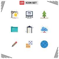 9 kreativ ikoner modern tecken och symboler av fil dokumentera skog dator mapp redigerbar vektor design element