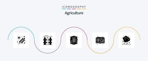 Landwirtschaft Glyphe 5 Symbol Pack einschließlich Natur. Landwirtschaft. Landwirtschaft. Bauernhof. Landwirtschaft vektor