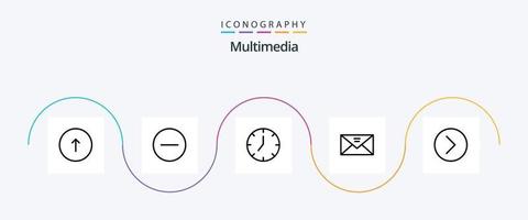 multimedia linje 5 ikon packa Inklusive multimedia. post. multimedia. inkorg. multimedia vektor