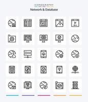 kreativ Netzwerk und Datenbank 25 Gliederung Symbol Pack eine solche wie Design. App. Webseite. Datei. Datenbank vektor