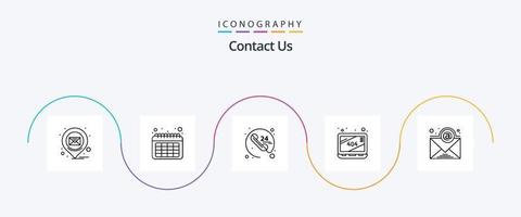Kontakt oss linje 5 ikon packa Inklusive . nyhetsbrev. ringa upp. e-post. saknas vektor