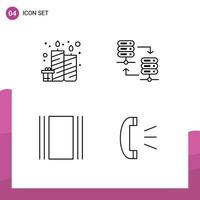 4 kreativ Symbole modern Zeichen und Symbole von Geburtstag fließen Party Server Gestell Layout editierbar Vektor Design Elemente