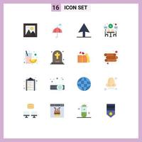 uppsättning av 16 modern ui ikoner symboler tecken för död- juice väder frukt fri redigerbar packa av kreativ vektor design element